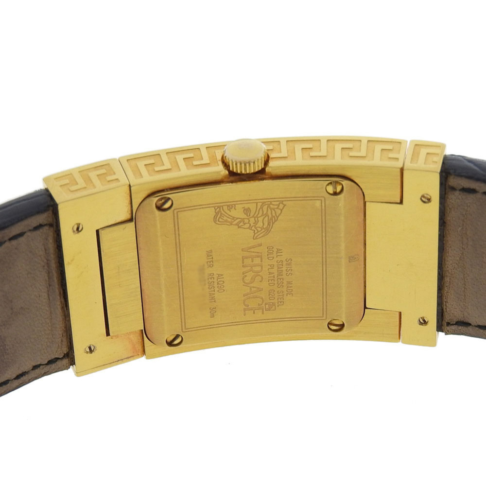 Versace Versace Alq90 Rectangular Black Dial Gp/L… - image 4